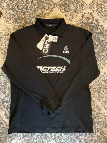 LMC 블랙 긴팔 피케 셔츠