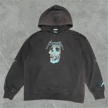 METALLICA 스컬 프린트 후드 부착 후드티 GU L 사이즈