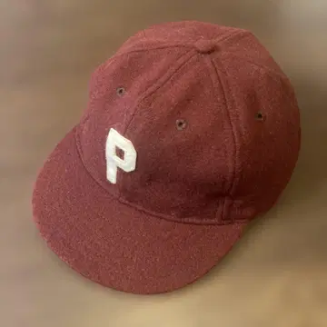 쿠퍼스타운 베이스볼 울 캡 P 로고 USA 버건디