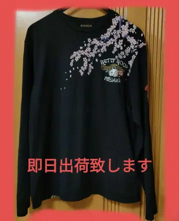 베티 붑 Betty Boop 긴팔 T셔츠  L 사이즈 블랙