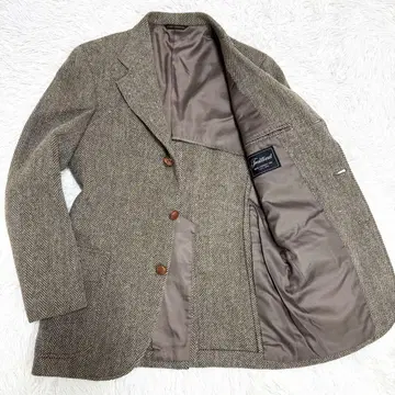 [ 헤링본 호두 버튼 ] 뉴요커 테일러드 자켓 트위드 M