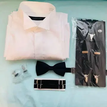신랑 세트 (턱시도 셔츠/서스펜더/ 나비 넥타이/암밴드/커프스)