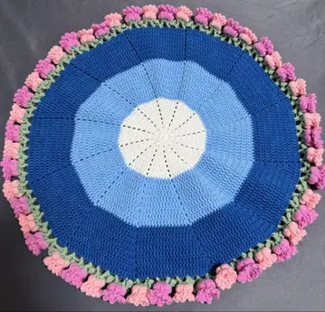 크로 셰 뜨개질 은방울꽃 부케 담요 51cm