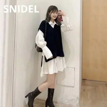 SNIDEL 베스트 레이어드 미니 원피스 SWN0231118