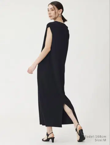 PLST 플라스테 UV컷 레이온 블렌드 내로우 원피스 블랙 S