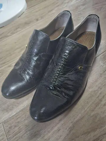 블랙 가죽 로퍼 신발 25.5CM