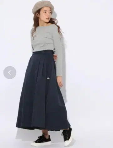Niko and Dickies 콜라보 트윌 맥시 스커트 네이비