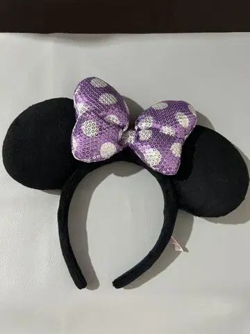 디즈니 Disney 미니 스팽글 리본 퍼플 머리띠