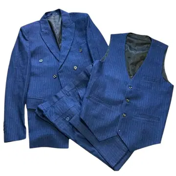 컨디션 최상 수트 3피스 네이비 셋업 베스트 더블버튼