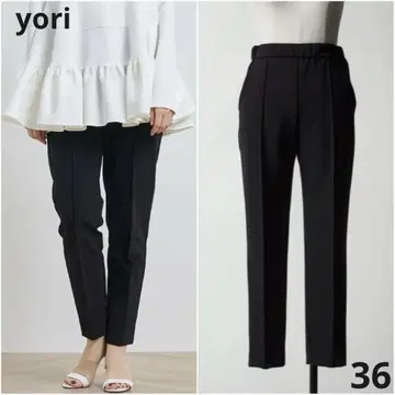 현행 yori 세레모니 핀턱 팬츠 블랙 36 테이퍼드 컨디션 최상