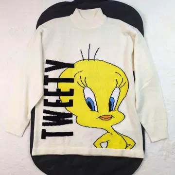LOONEY TUNES TWEETY 터틀넥 니트 L 남성용