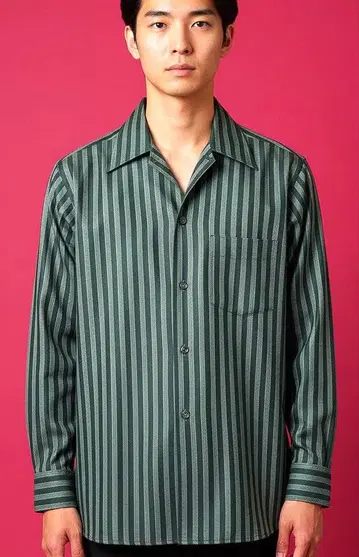 빈티지 M L 디스코 레트로 긴팔 스트라이프 셔츠