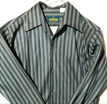 빈티지 M L 디스코 레트로 긴팔 스트라이프 셔츠