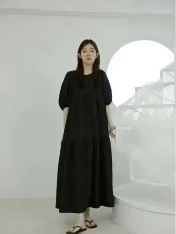 Alumu. 프린지 티어드 원피스