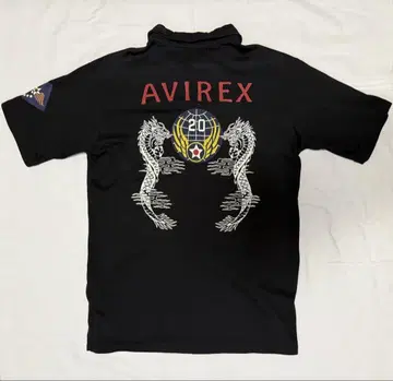 AVIREX 블랙 피케 셔츠