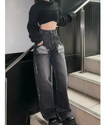 Darich 데미지 루즈 데님 팬츠