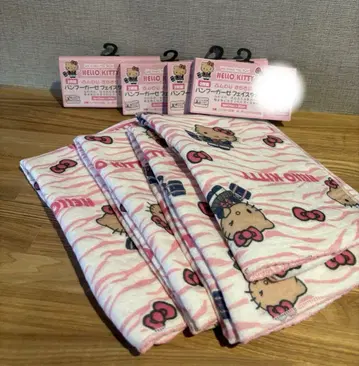 갸루키티 헬로키티 타월 거즈 타월 핑크 제브라 패턴 4개 세트 판매