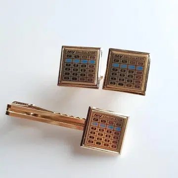 m64 넥타이핀 커프스 단추 계산기 모티브 CALCULATOR 세트
