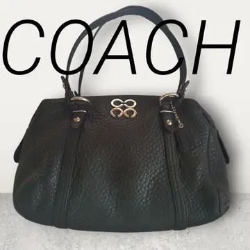 블랙 가죽 핸드백 골드 지퍼