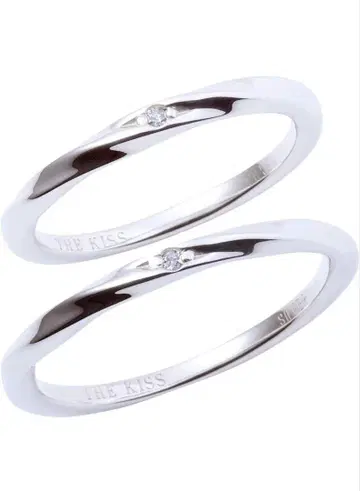 THE KISS 실버 다이아몬드 반지 15호 17호