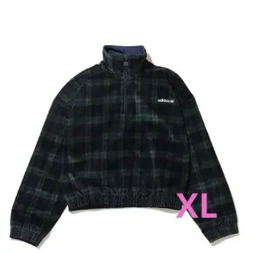 adidas 체크 무늬 하프 지퍼 자켓 XL