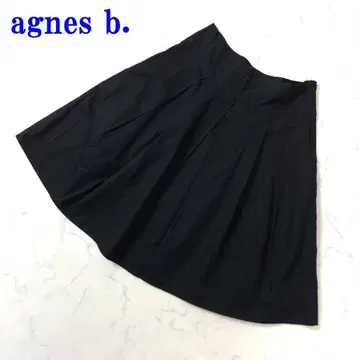 agnes b. 에네스베 스커트 블랙 면100% 38 C2910