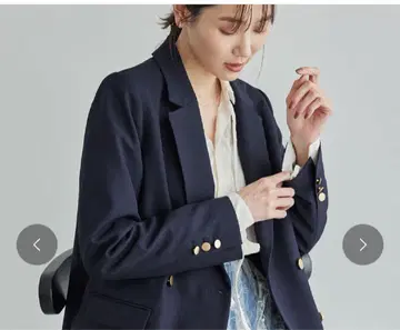 네이비 테일러드 자켓 더블 버튼