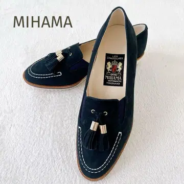 컨디션 최상 MIHAMA 태슬 로퍼 스웨이드 네이비 사이즈 23.5cm