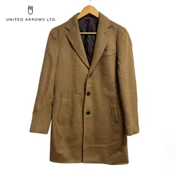 컨디션 최상 캐시미어 UNITED ARROWS LTD 브라운 체스터 코트