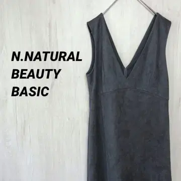 N.NATURAL BEAUTY BASIC 페이크 스웨이드 오버롤 스커트