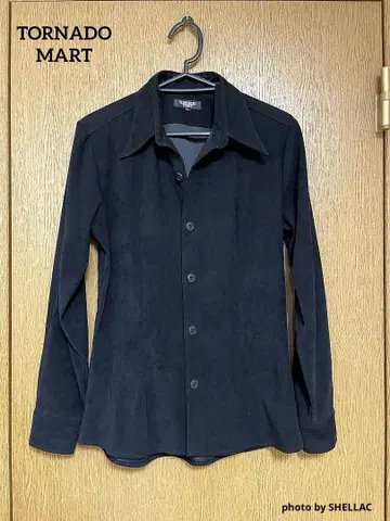 TORNADO MART 스웨이드 터치 스트레치 블랙 셔츠