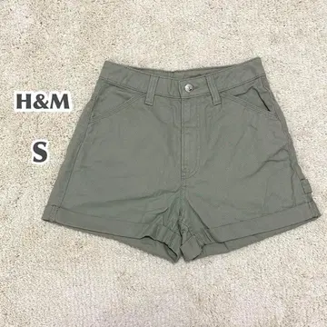 H&M 카키 숏팬츠 ( S ) 프론트 버튼 캐주얼 무지 스타일리쉬