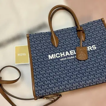 컨디션 최상 MICHAEL KORS 2way 미디엄 인디고 백