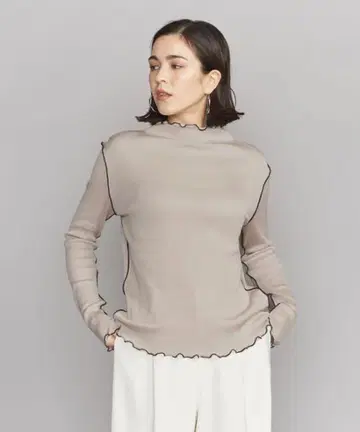 BY 미들넥 멜로스티치 티셔츠 긴팔