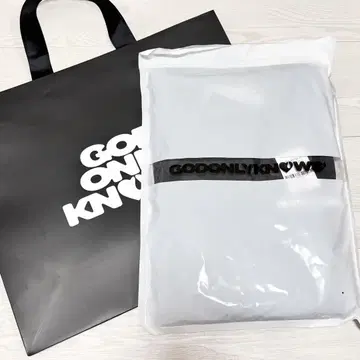 GOD ONLY KNOWS 티셔츠 BLACK 쇼핑백 중간 세트