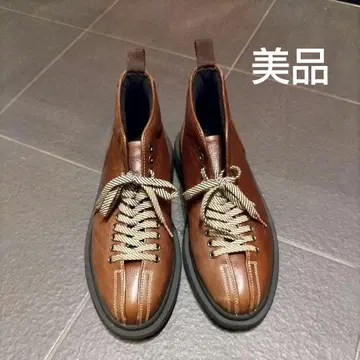 브라운 가죽 하이컷 신발