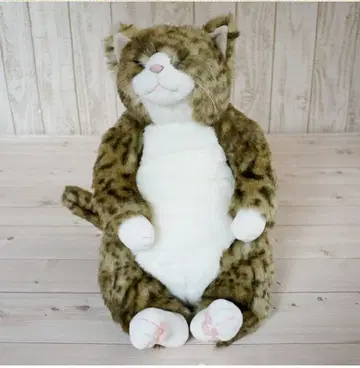리얼 고양이 봉제 인형 빅 핑 카톤 브라운 태비