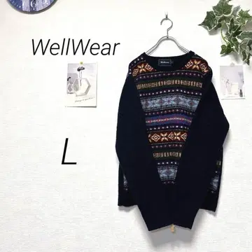 8779 WellWear 디자인 니트 L 울 100%