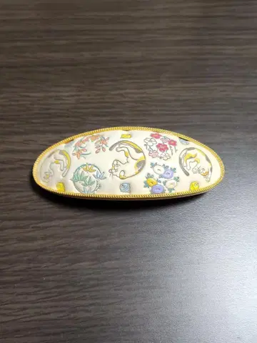 고양이와 꽃 디자인 헤어 클립