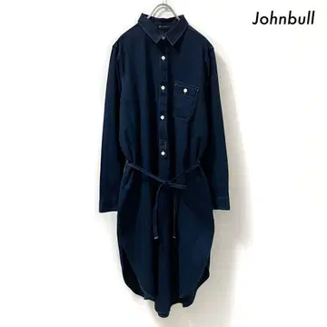 Johnbull 젬블 긴팔 데님 셔츠 원피스 허리 끈 포함