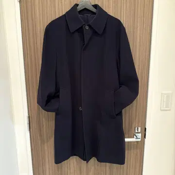EDIFICE 네이비 스텐카라 코트 울