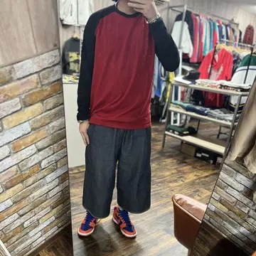 GEORGE 빨검 래글런 슬리브 M 아메카지 구제 의류 Y2K