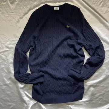 LACOSTE 네이비 케이블 니트 스웨터 사이즈 XL