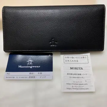새상품 Munsingwear 소가죽 장지갑 블랙