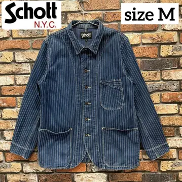[Schott 샷] 올드 히코리 데님 커버올 자켓