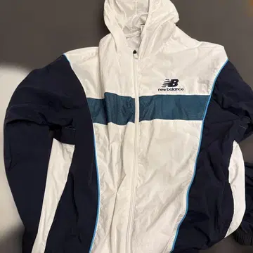 New Balance 나일론 자켓 화이트/네이비