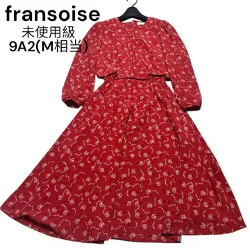 fransoise 빨간색 꽃무늬 롱 원피스 M 상당 빈티지 레트로