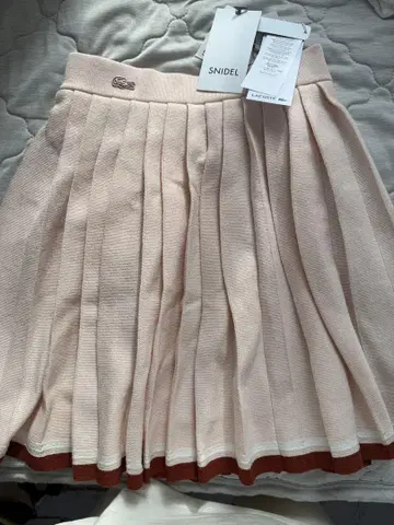 SNIDEL LACOSTE 콜라보 핑크 플리츠 스커트 36 택 포함