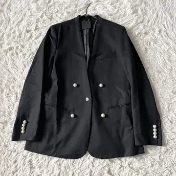 CINOH 치노 BLACK FORMAL 노카라 자켓 펄 버튼