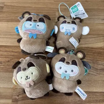 산리오 캐릭터즈 동물 인형옷 마스코트 너구리 4개